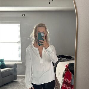 Ella Moss White Blouse with Lace Detail